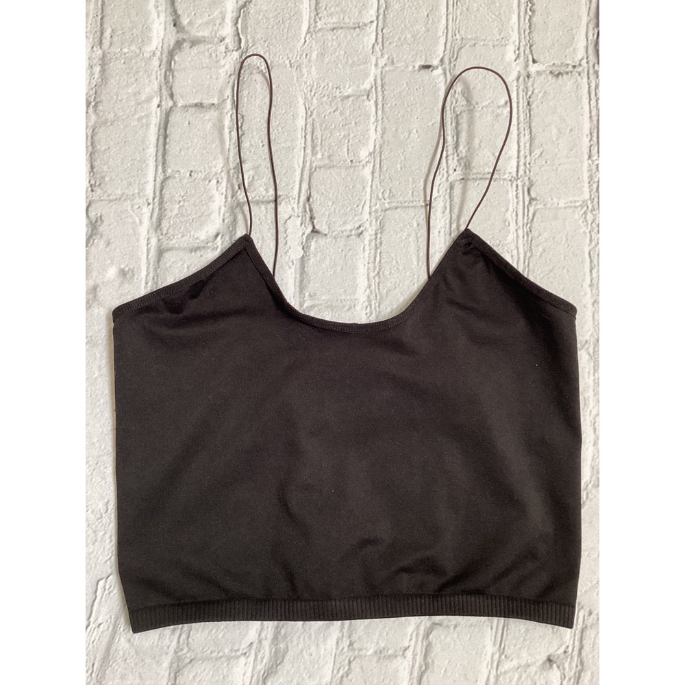 Free People Black Spaghetti Strap Cropped Camisole